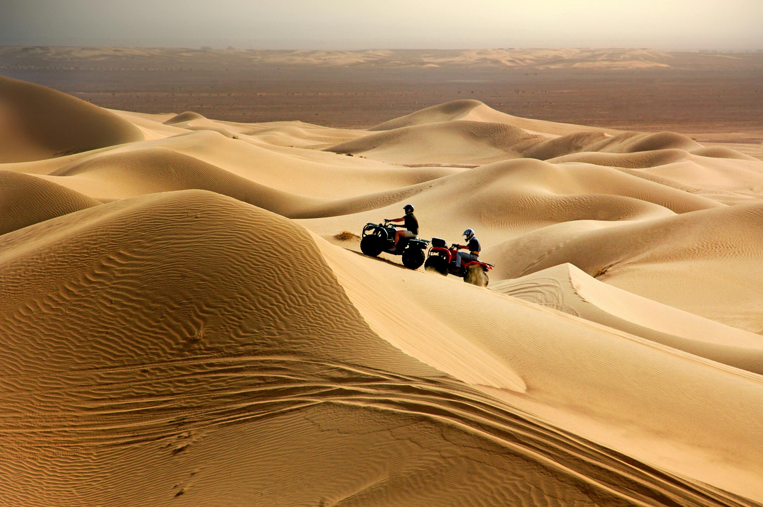 Home Experience thrilling quad biking across Merzouga's stunning desert dunes.